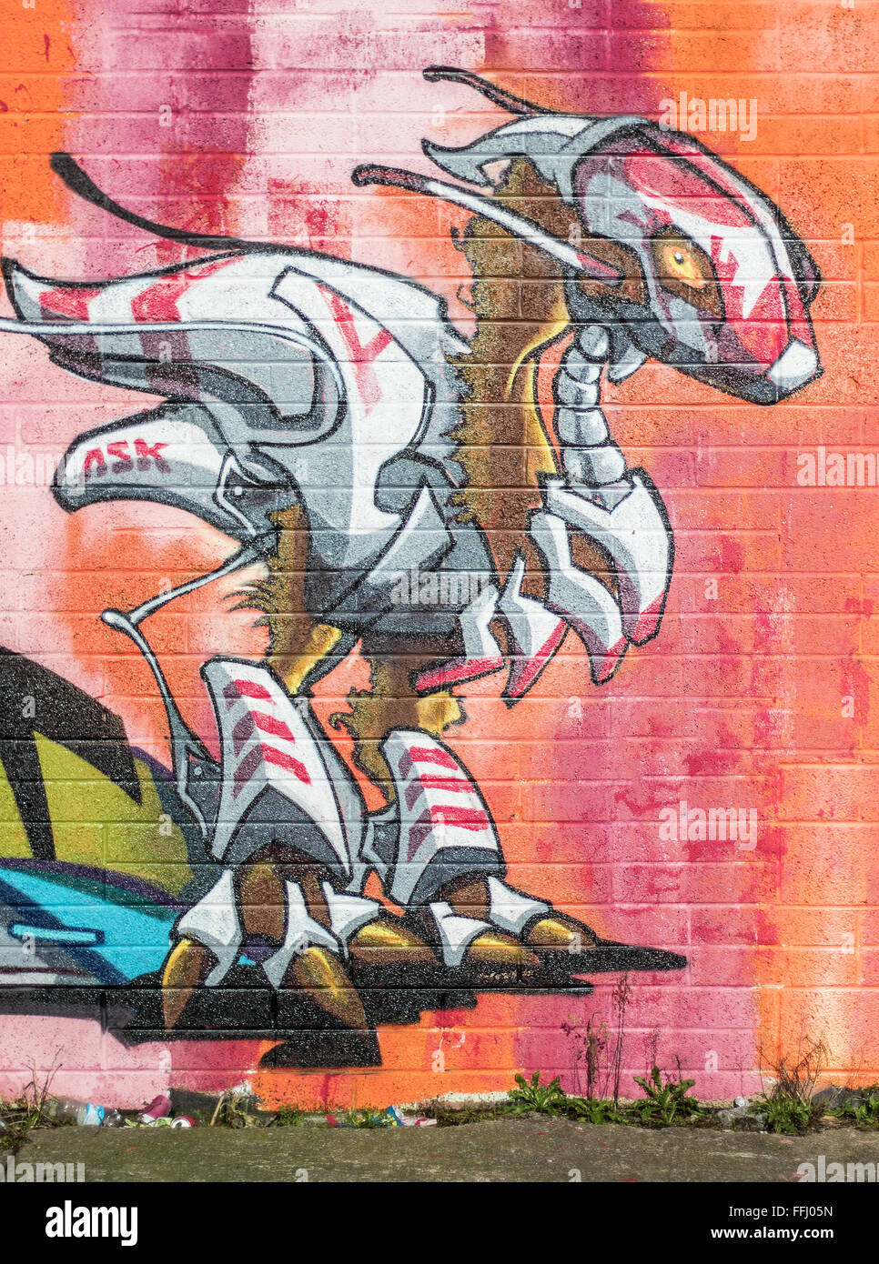 Mur coloré à Bristol Banque D'Images