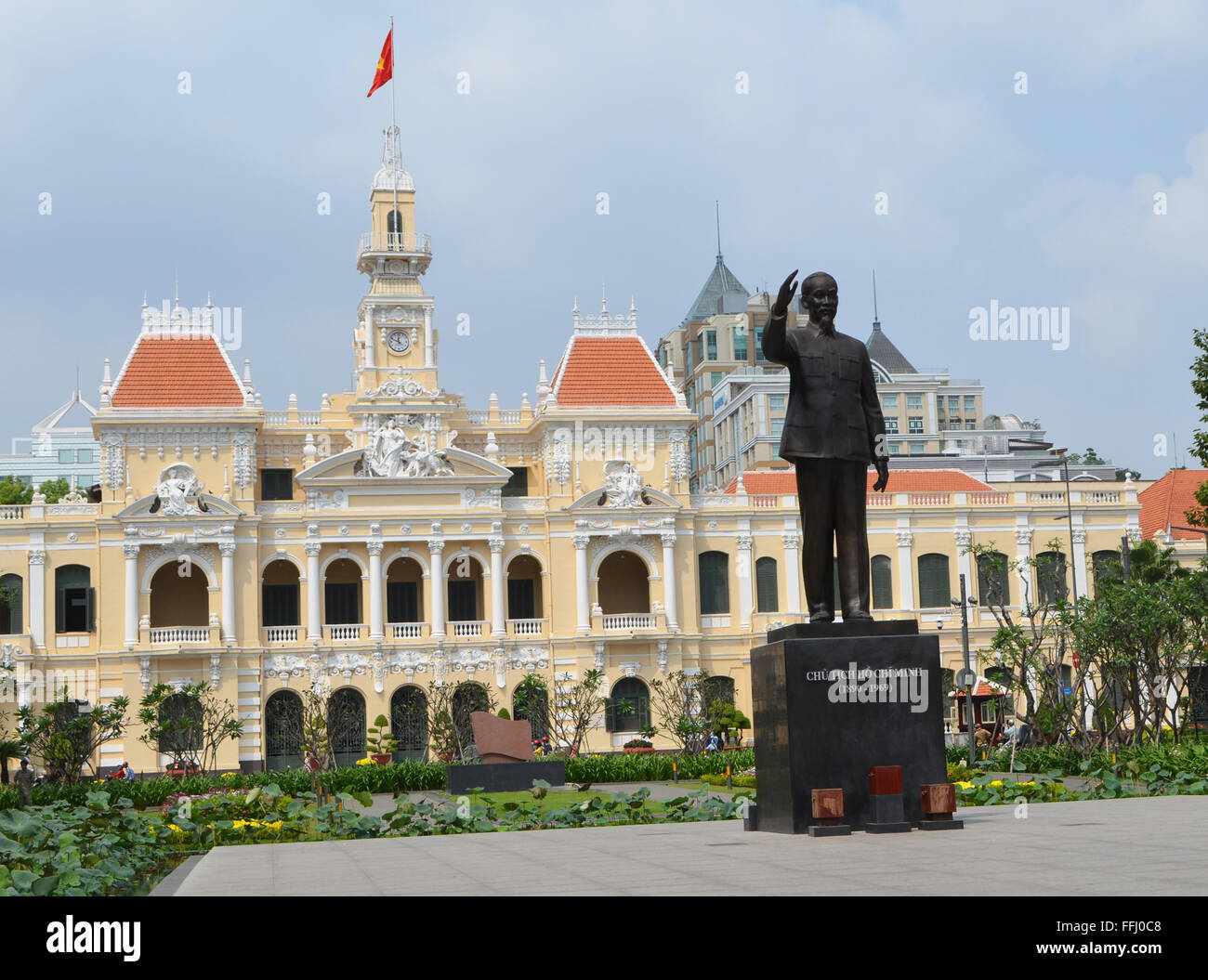 Ho Chi Minh, Viet Namh.Statue au père fondateur.Ho Chi Minh. Il était le personnage clé dans l'établissement le communisme au Viet N Banque D'Images