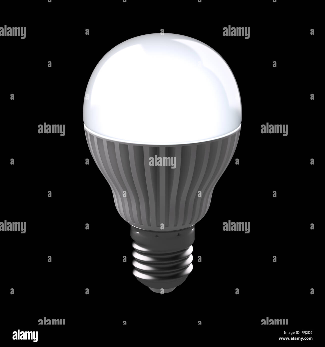 Ampoule LED isolé sur fond noir Banque D'Images
