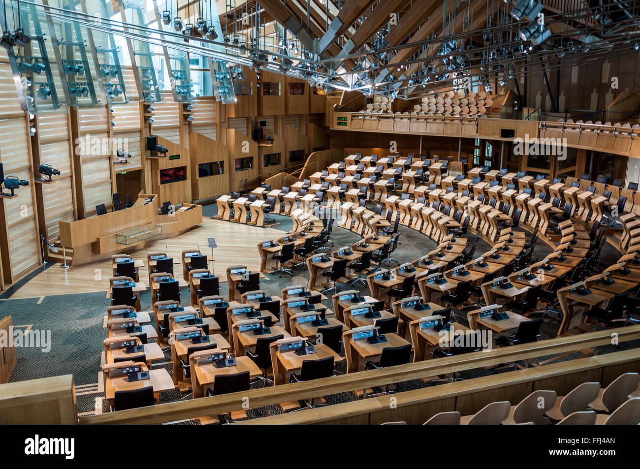 Hémicycle du Parlement écossais Banque D'Images