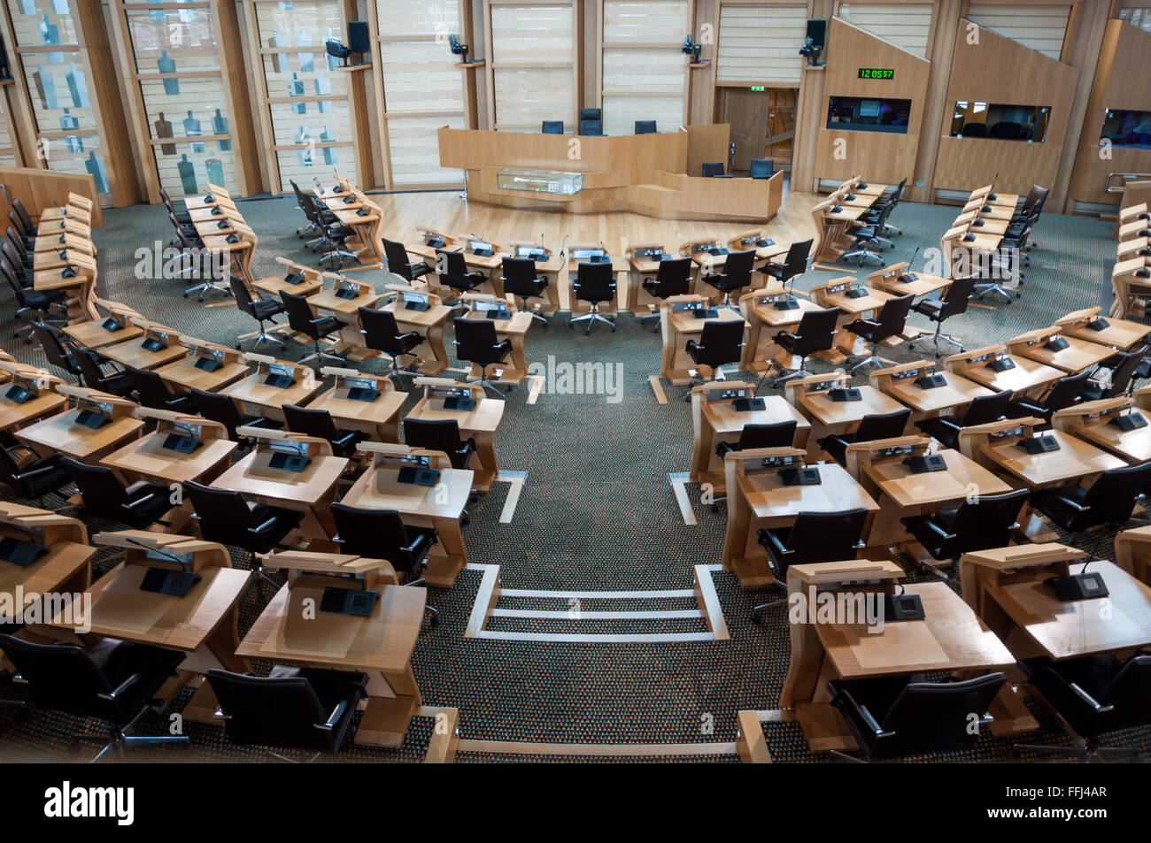 Hémicycle du Parlement écossais Banque D'Images