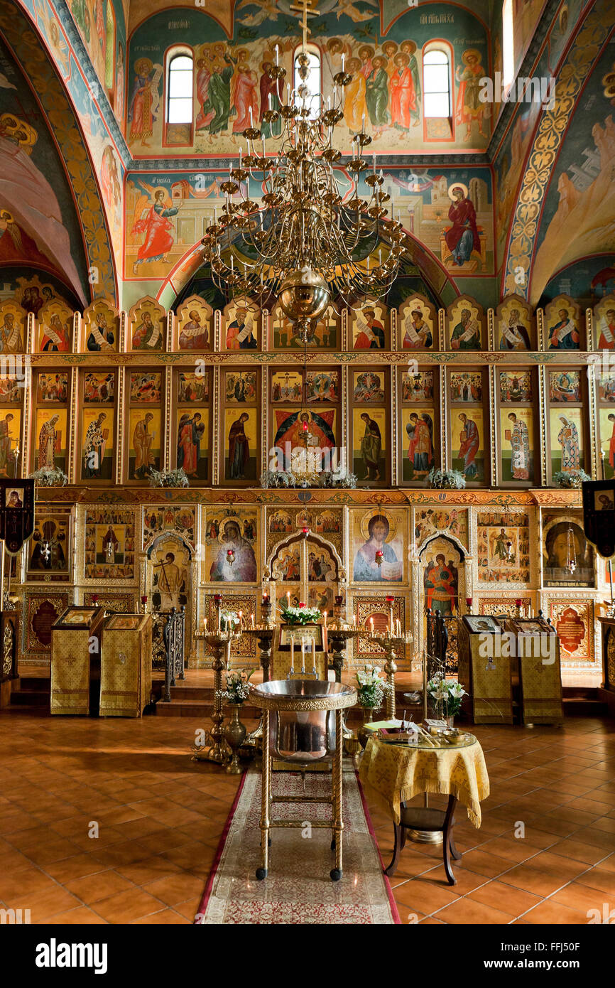 Vue de la nef de la Cathédrale Orthodoxe Russe de Saint Jean le Baptiste - Washington, DC USA Banque D'Images