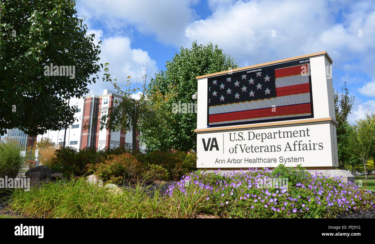 ANN Arbor, MI - Septembre 13 : Le ministère des Affaires des anciens combattants' Ann Arbor Healthcare System, montré ici le 13 septembre 2015 Banque D'Images