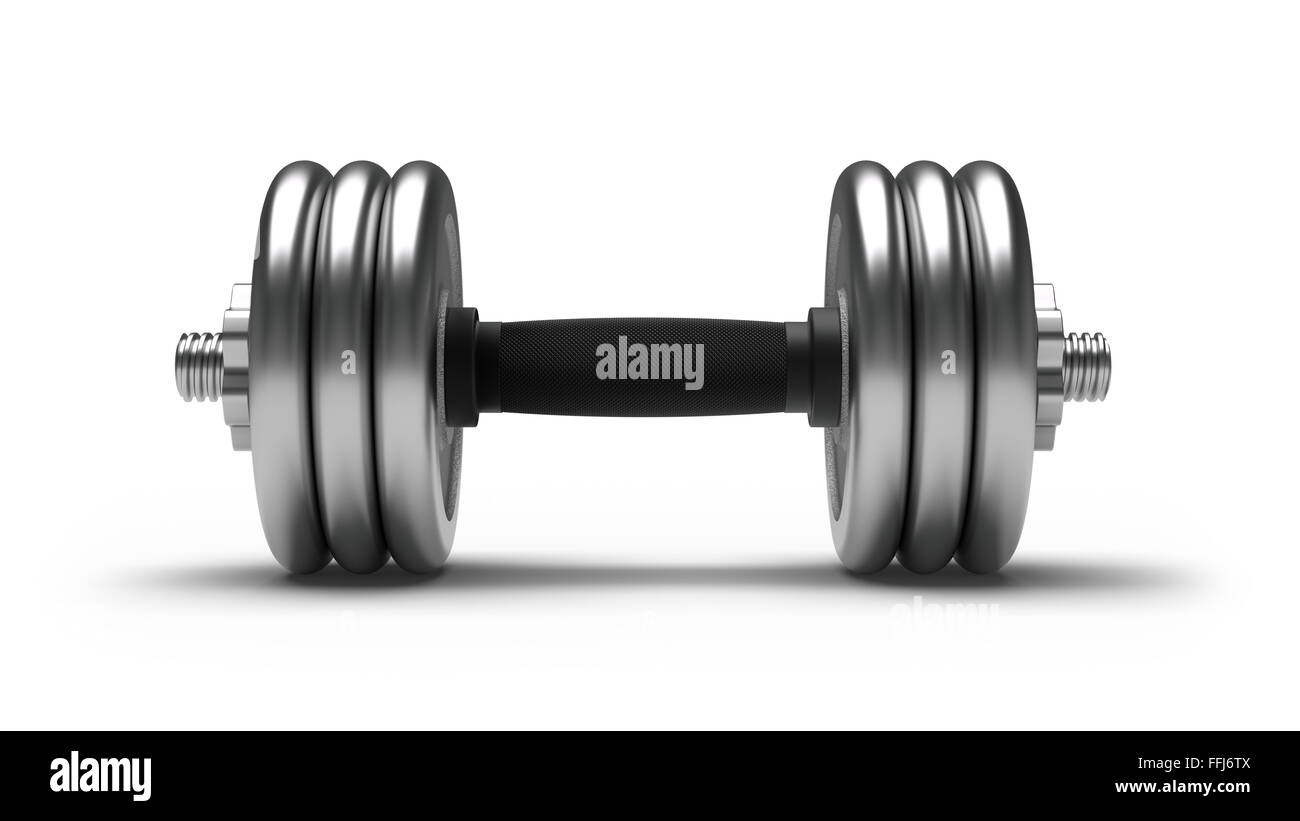 Haltère isolé sur fond blanc Banque D'Images