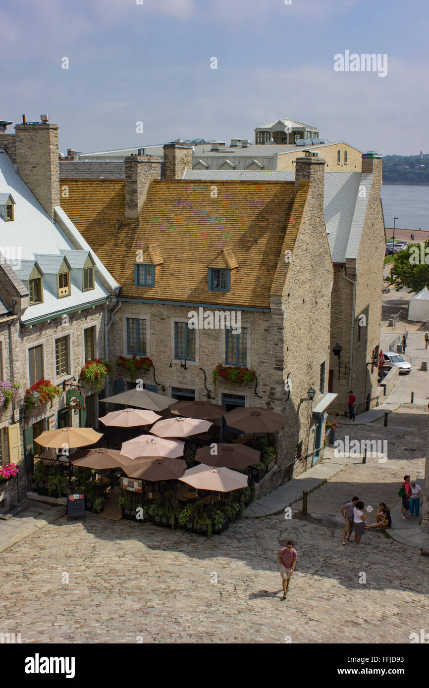 Cafe de la ville de Québec Banque D'Images