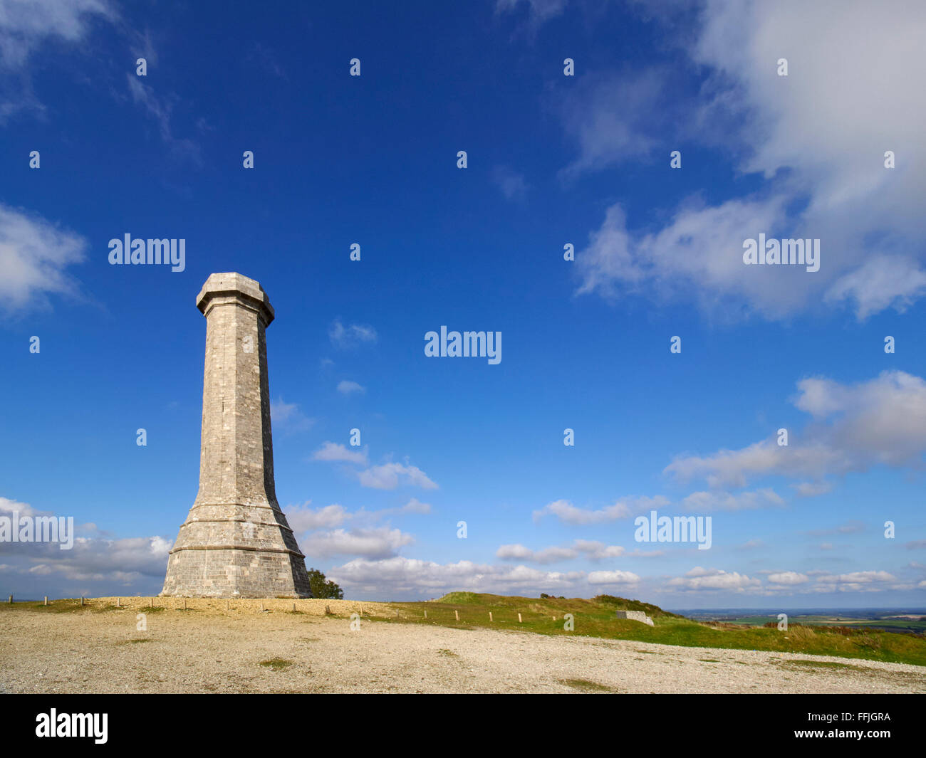 Le Dorset Hardy Monument érigé en mémoire de Vice-amiral sir Thomas Hardy, un commandant à la bataille de Trafalgar Banque D'Images