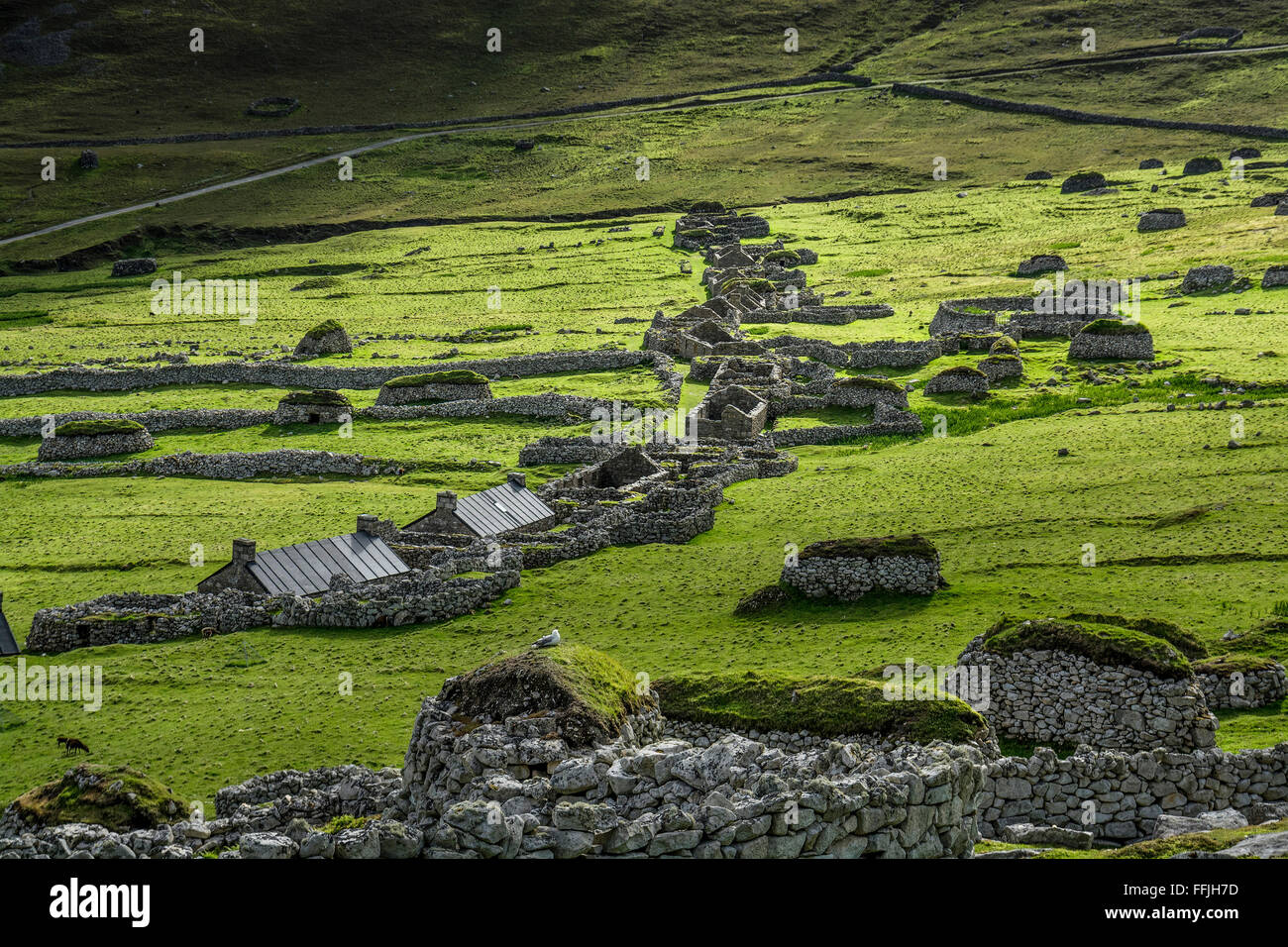 Le village hirta st kilda Banque D'Images