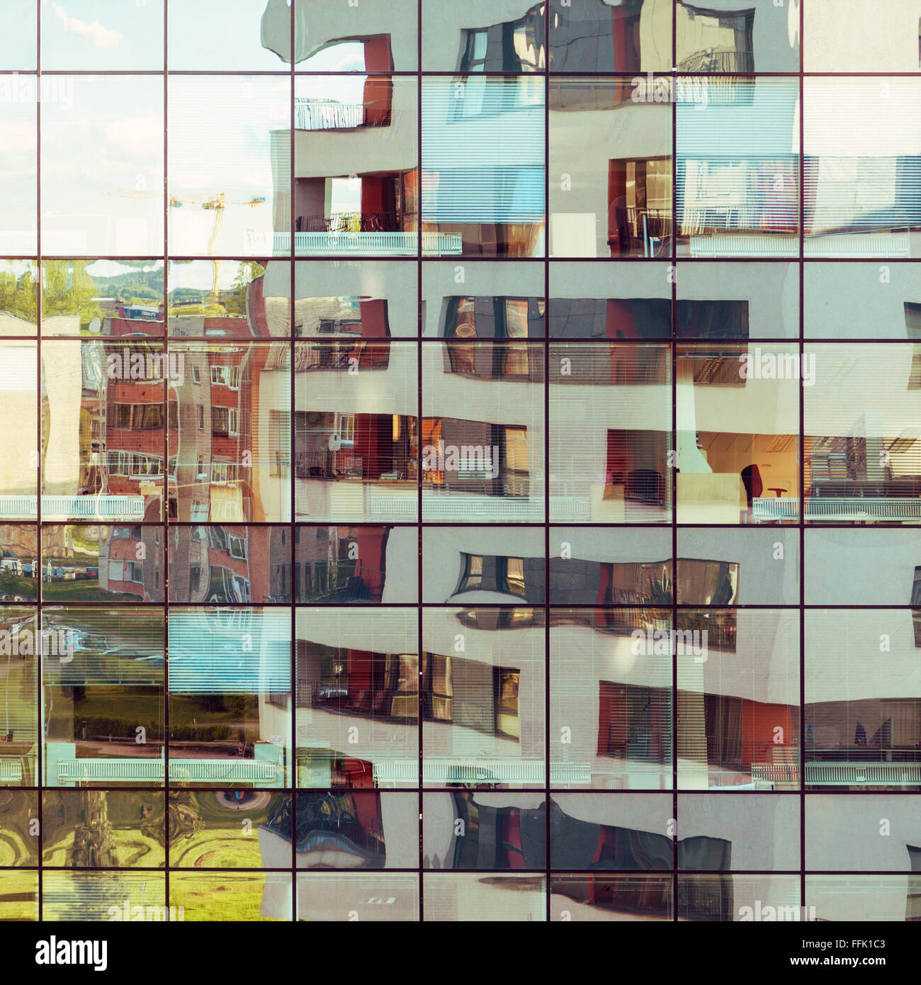 Façade en verre de bâtiment Banque D'Images