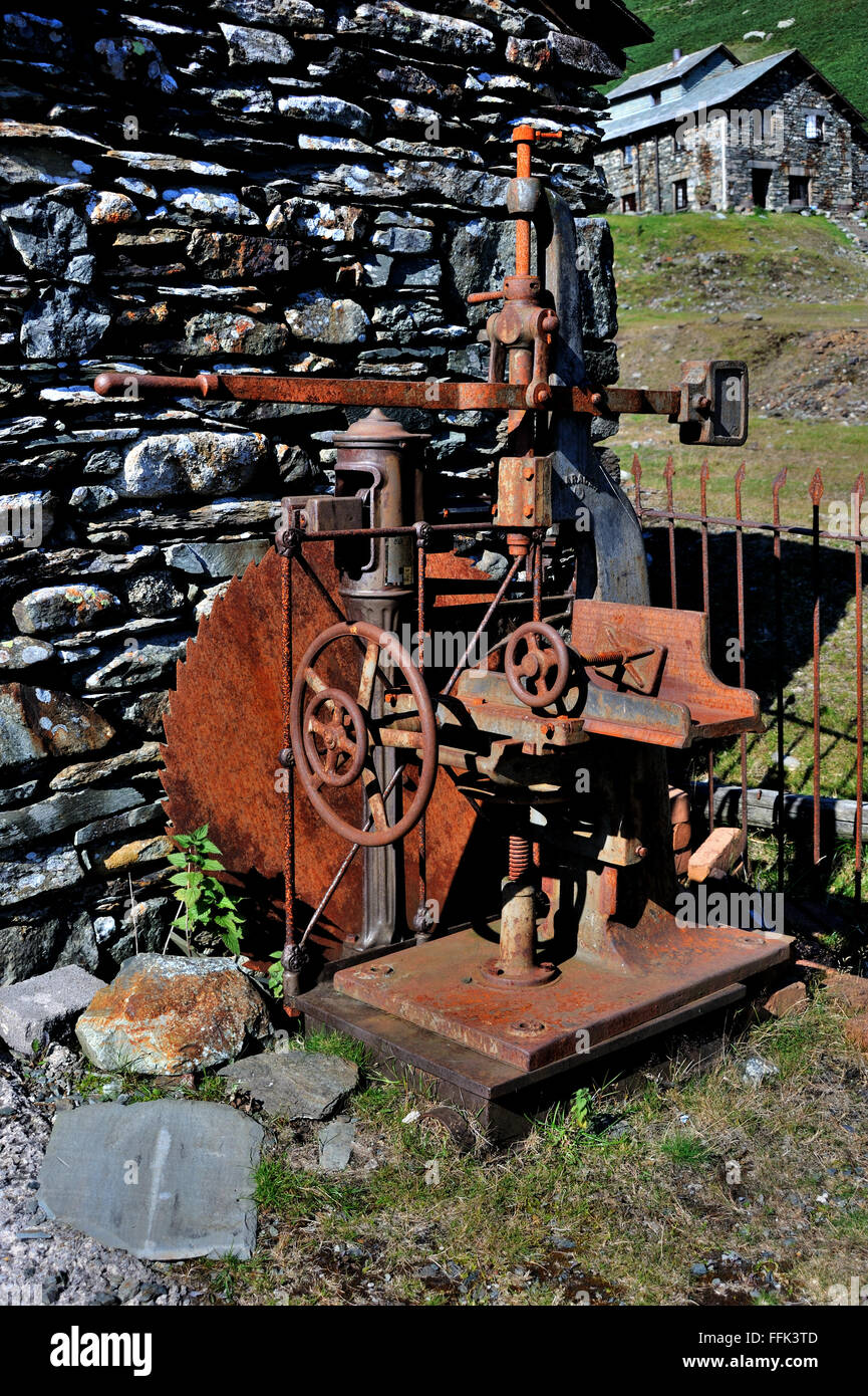 Coniston Coppermines, Parc National de Lake District, Cumbria, England, UK. Machines industrielles désaffectées rouillée. La région Bonsor Mill. Banque D'Images