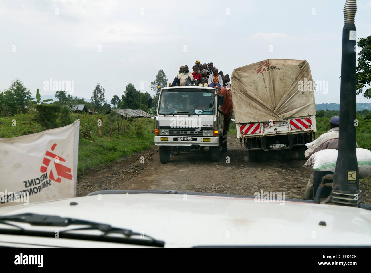 Le Parc National des Virunga, sur la route entre Goma et Rutshuru, Nord Kivu, République démocratique du Congo, RDC, Afrique centrale. Banque D'Images