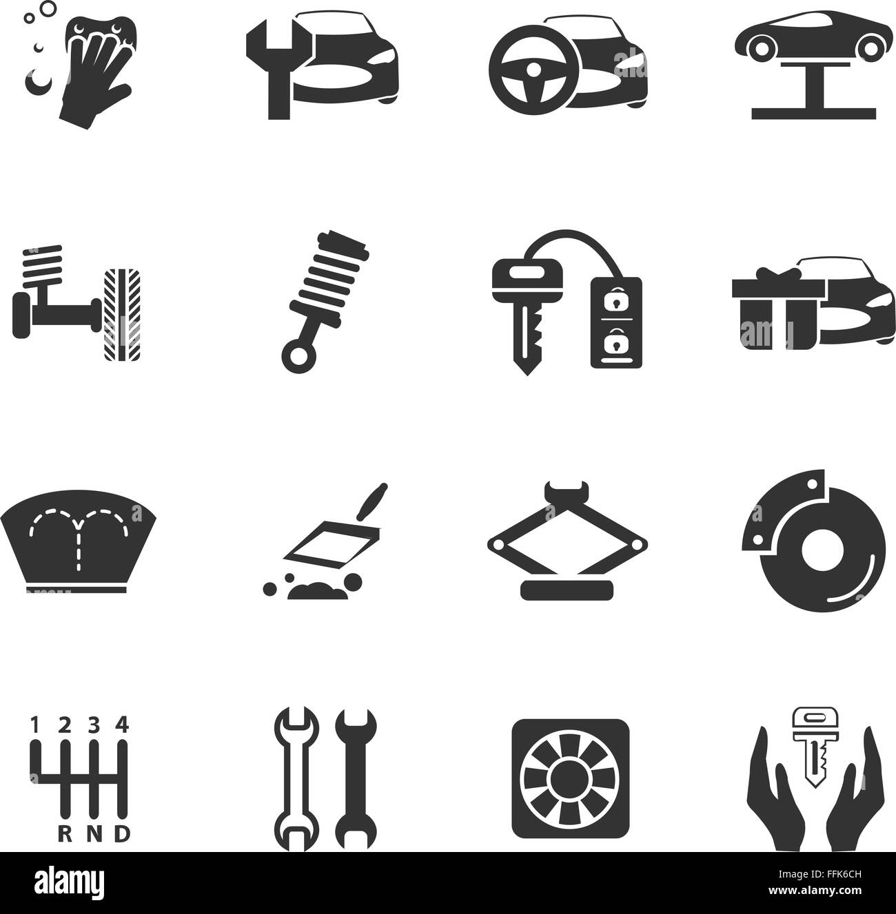 Car shop icons set Illustration de Vecteur