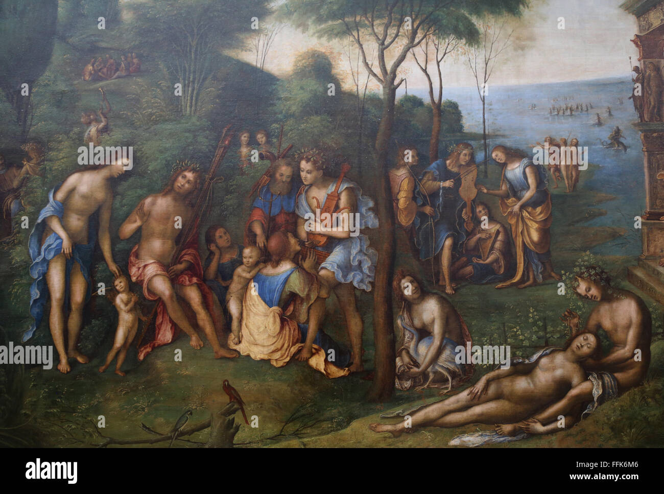 Le règne de Comus, ch. 1507-1511. Par Lorenzo Costa l'ancien (1460-1535). Musée du Louvre. Paris. La France. Banque D'Images