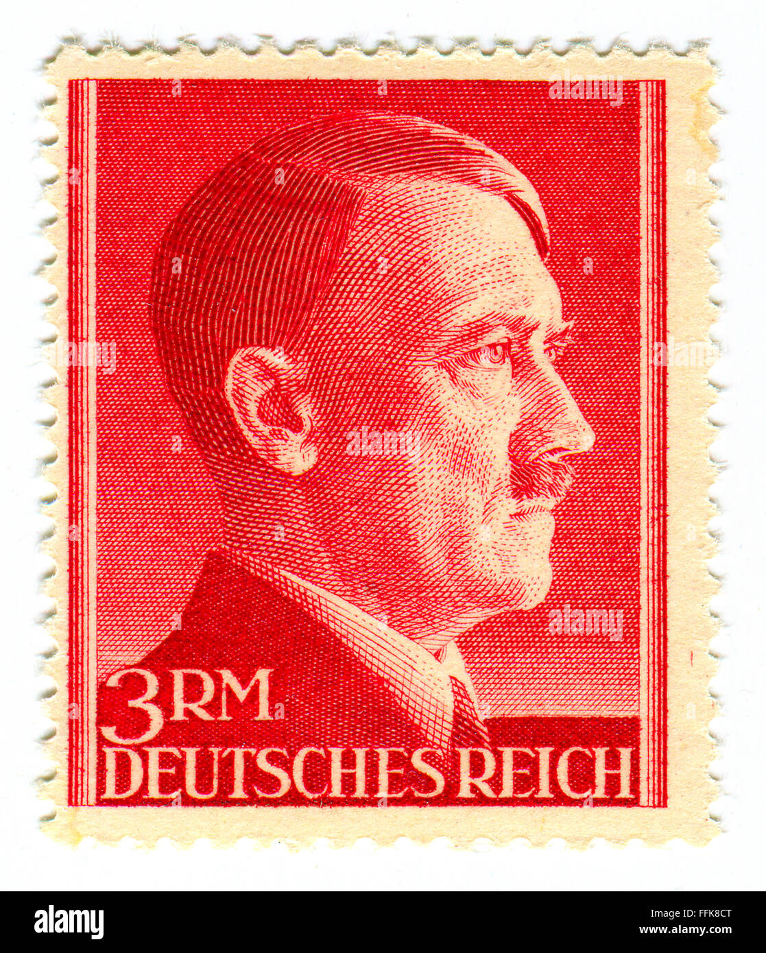 Un timbre imprimé en Allemagne montre l'image d'Adolf Hitler (20 avril 1889 - 30 avril 1945) était un politicia allemand Banque D'Images