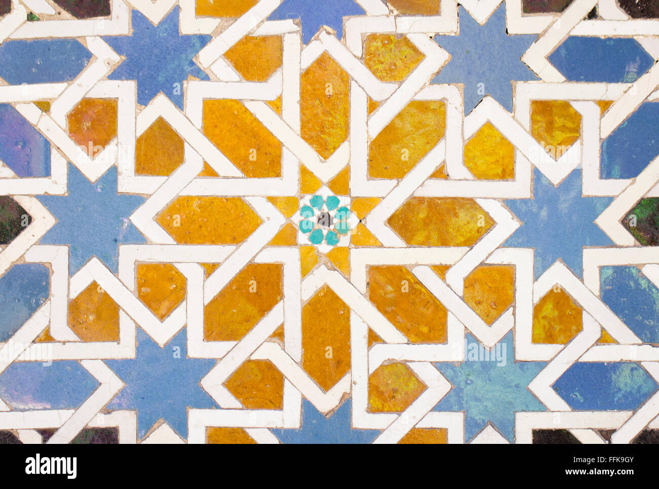 Décorations de tuile à alhambra Banque D'Images