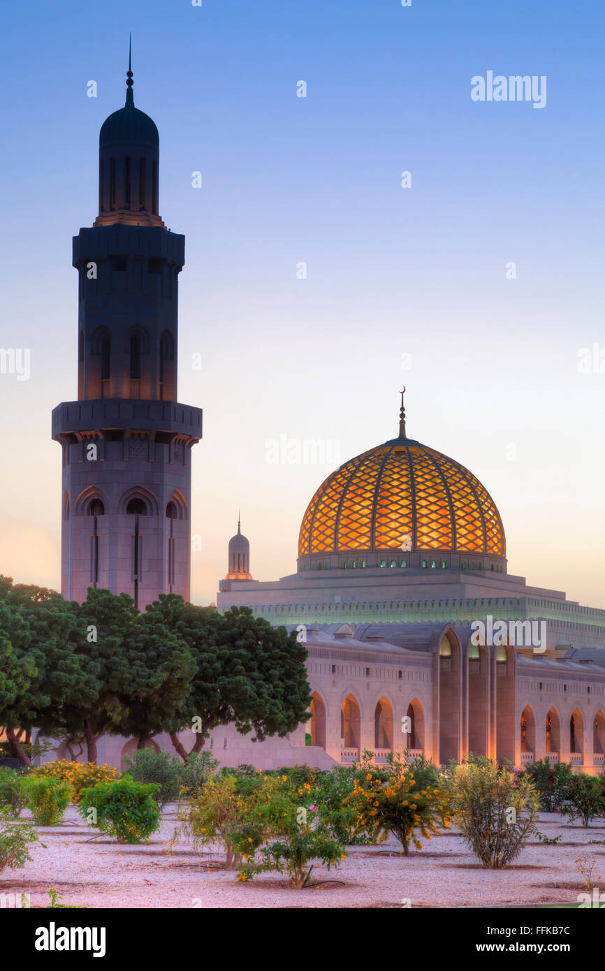 Grande Mosquée Sultan Qaboos, Muscat, Sultanat d'Oman Banque D'Images