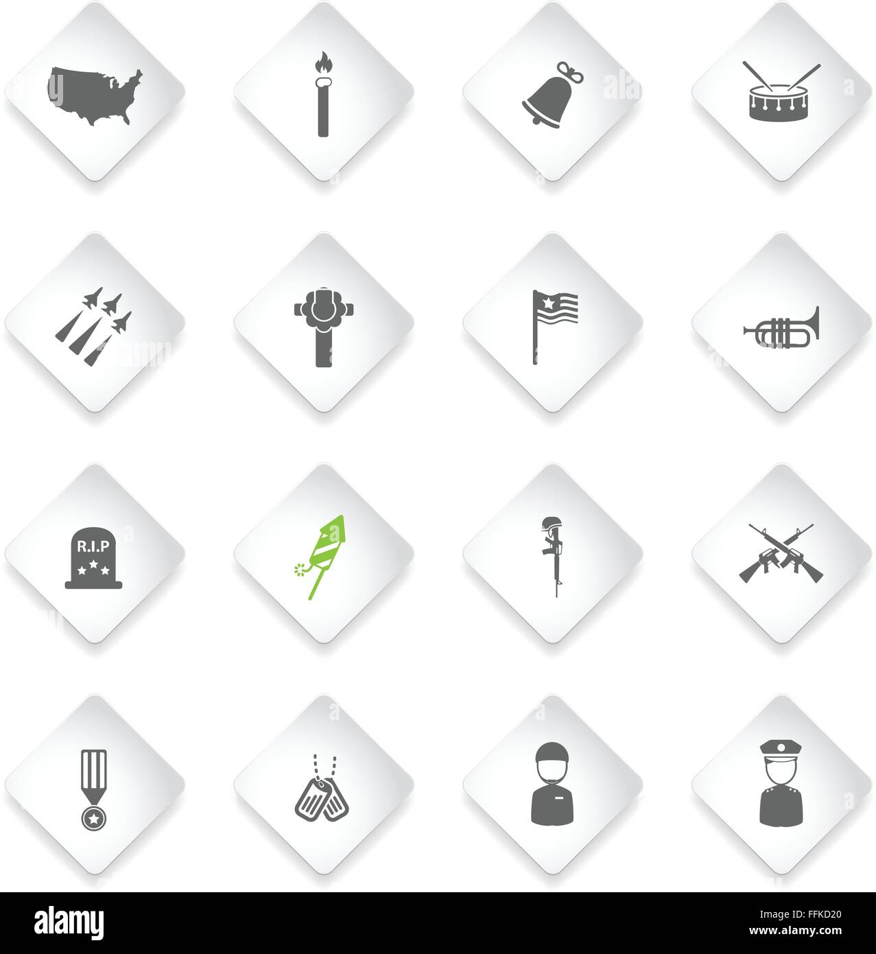 Icônes simplement Memorial Day Illustration de Vecteur