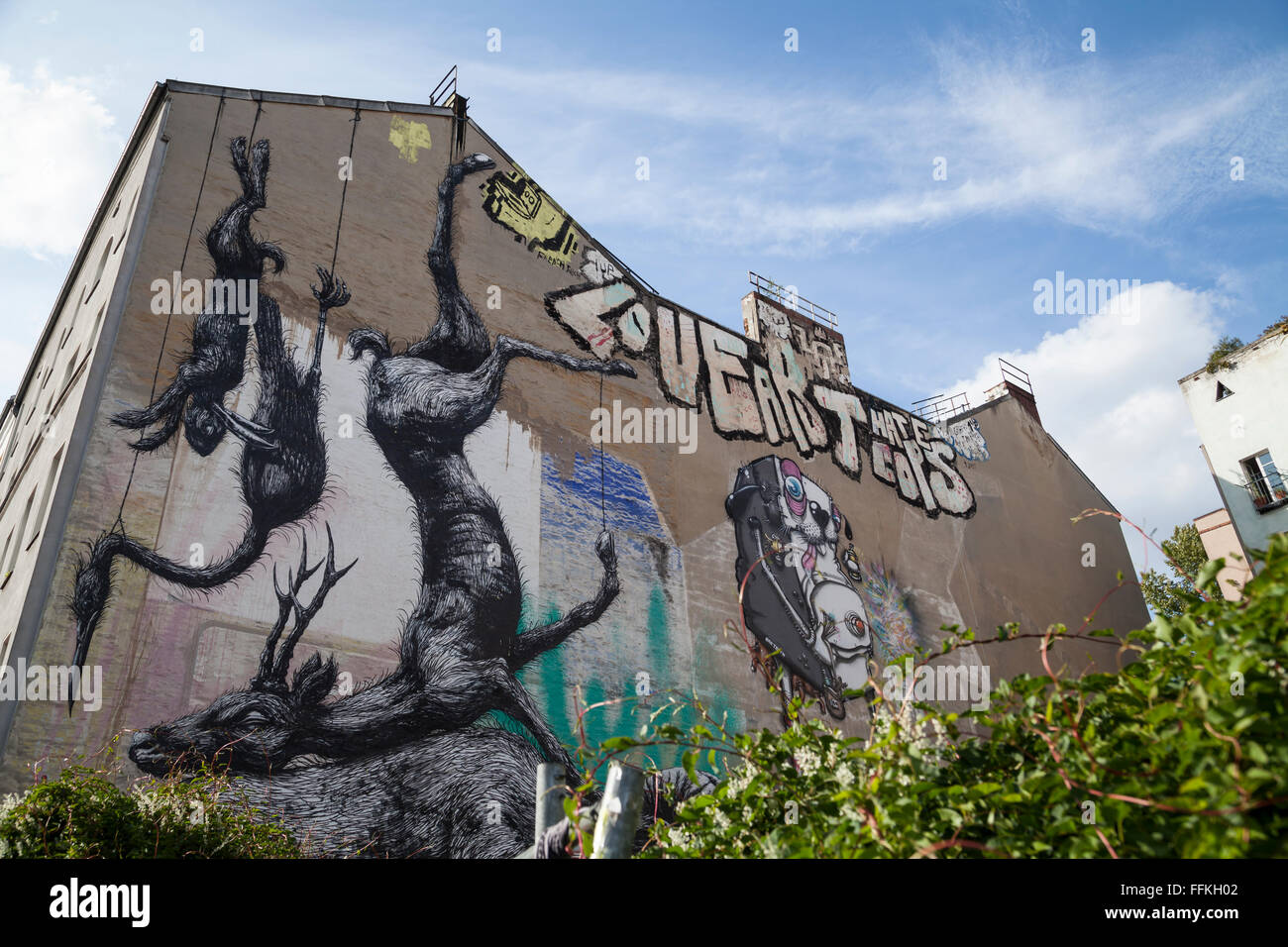 Graffiti sur une maison à kreuzberg Berlin Banque D'Images