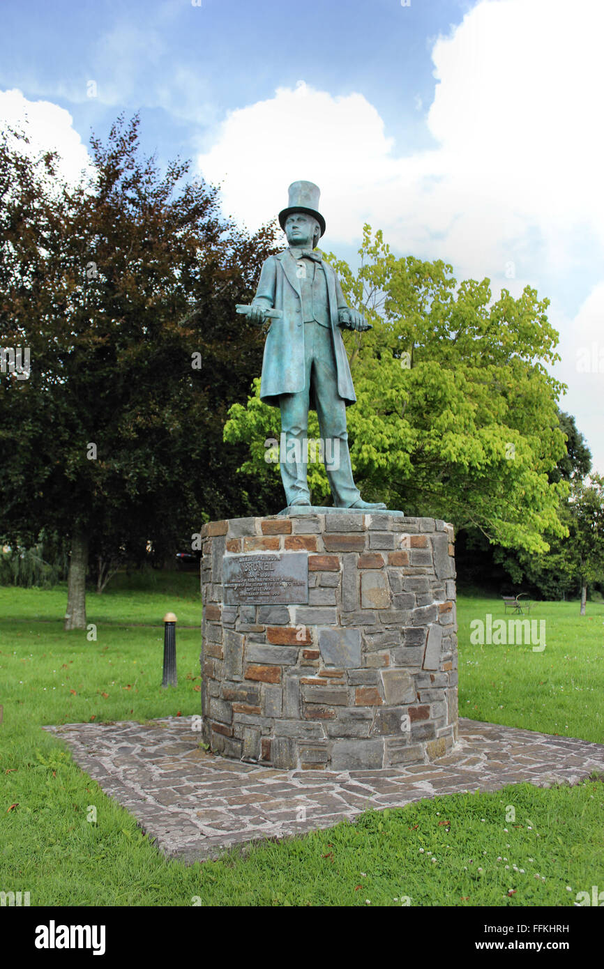 Statue d'Isambard Kingdom Brunel Quay à Pembrokeshire Neyland Banque D'Images