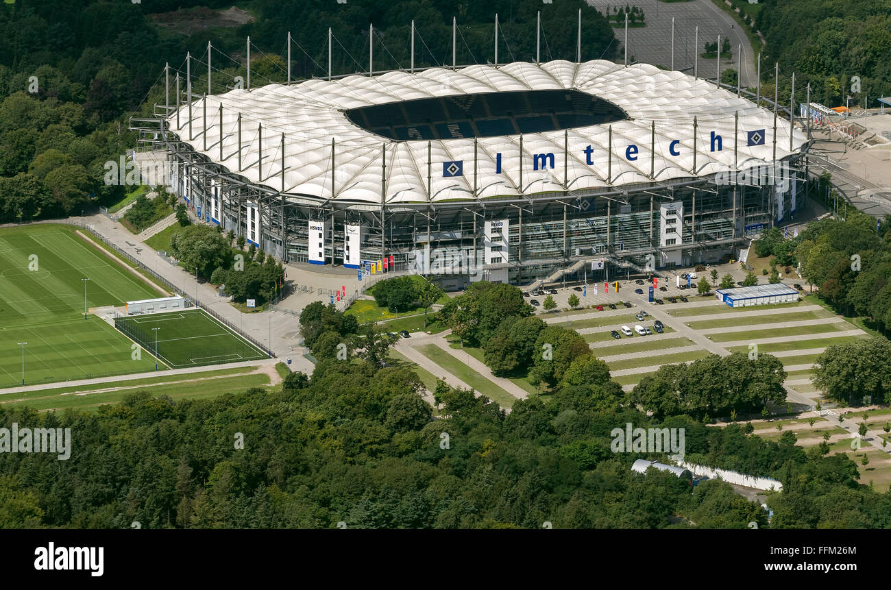 Vue aérienne, Imtech Arena, le HSV Arena, la HSH Nordbank Arena, Hambourg, stade de la ligue nationale, Hambourg, Hambourg, Allemagne, Europe, Banque D'Images