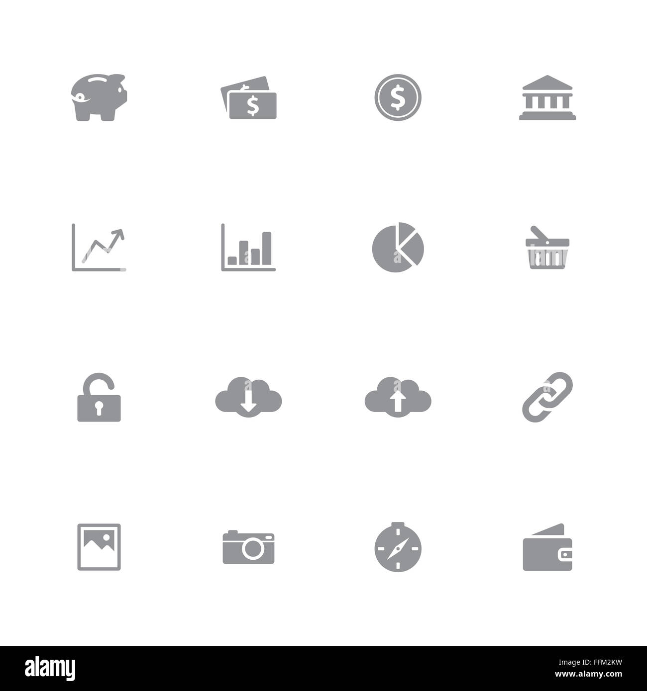 [JPEG] gray simple web icon set 4 pour la conception web, l'interface utilisateur (IU), l'infographie et de l'application mobile (apps) Banque D'Images
