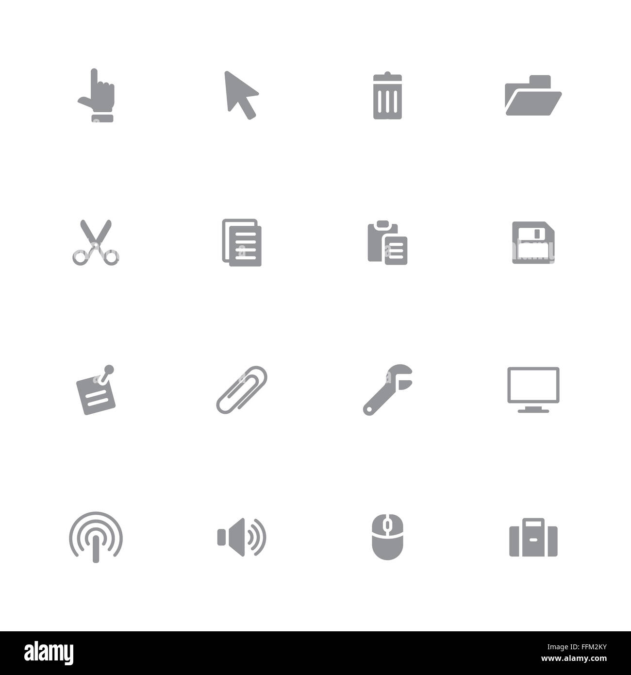 [JPEG] gray simple web icon set 3 pour la conception web, l'interface utilisateur (IU), l'infographie et de l'application mobile (apps) Banque D'Images