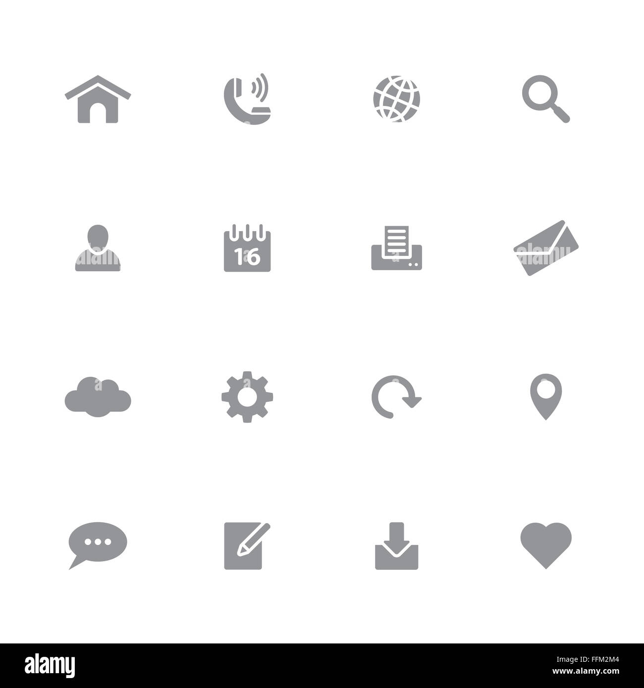 [JPEG] gray simple web icon set 1 pour la conception web, l'interface utilisateur (IU), l'infographie et de l'application mobile (apps) Banque D'Images