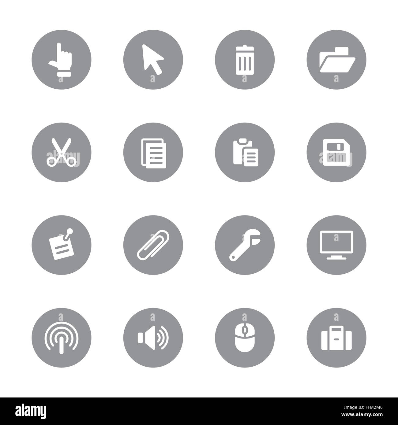 [JPEG] web icon set 3 sur le cercle gris pour le web design, l'interface utilisateur (IU), l'infographie et de l'application mobile (apps) Banque D'Images