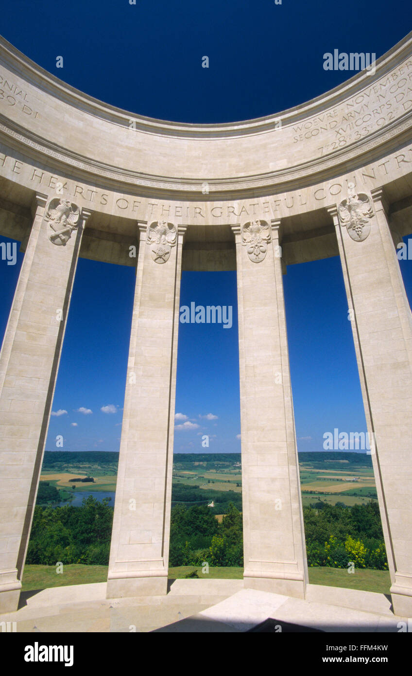 France, Meuse (55), colline de Montsec, mémorial de la première Guerre mondiale aux soldats américains tombés Banque D'Images