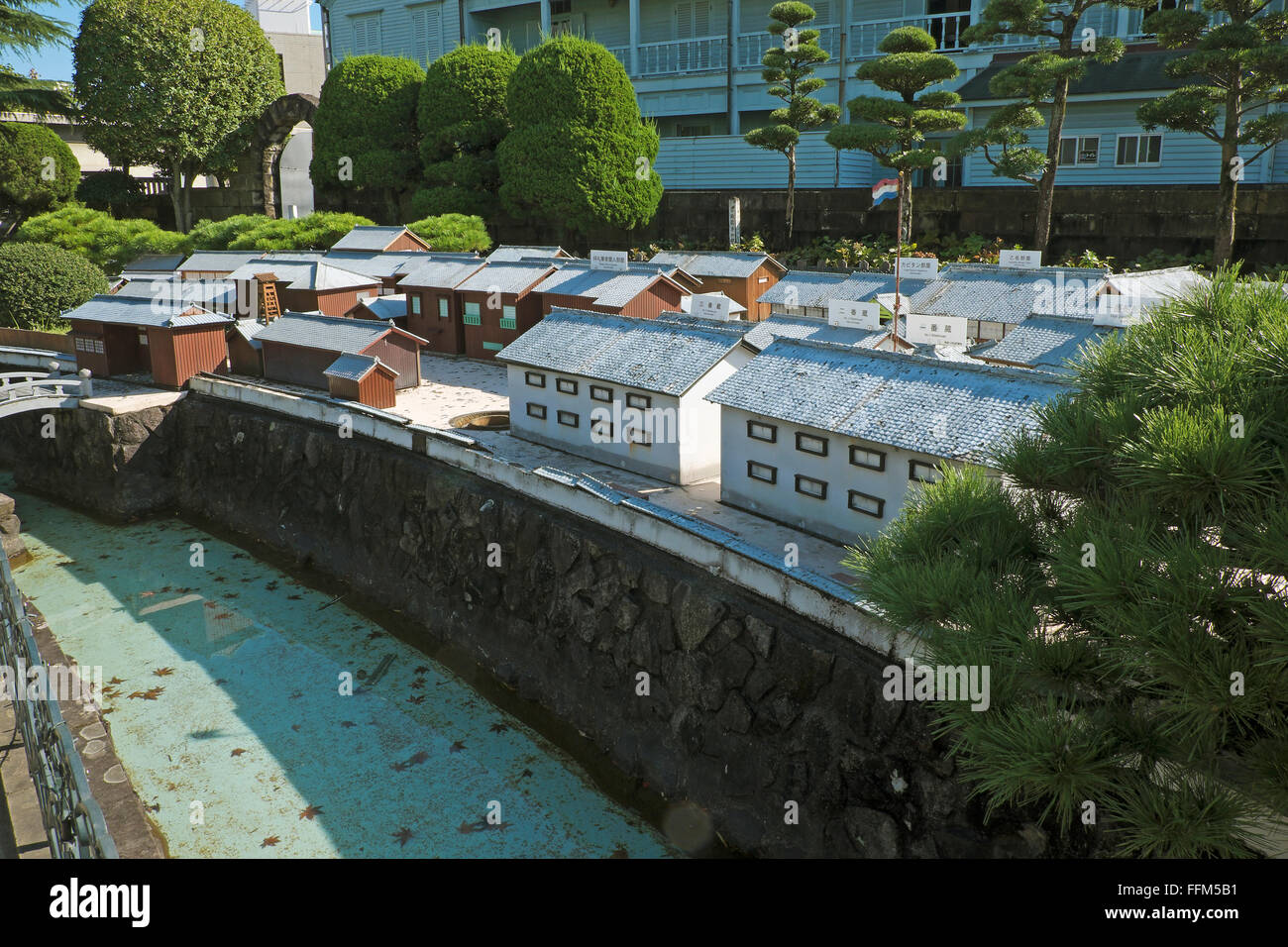 Un modèle miniature de l'île de Dejima au cours de la période Edo sur Dejima, Nagasaki Banque D'Images