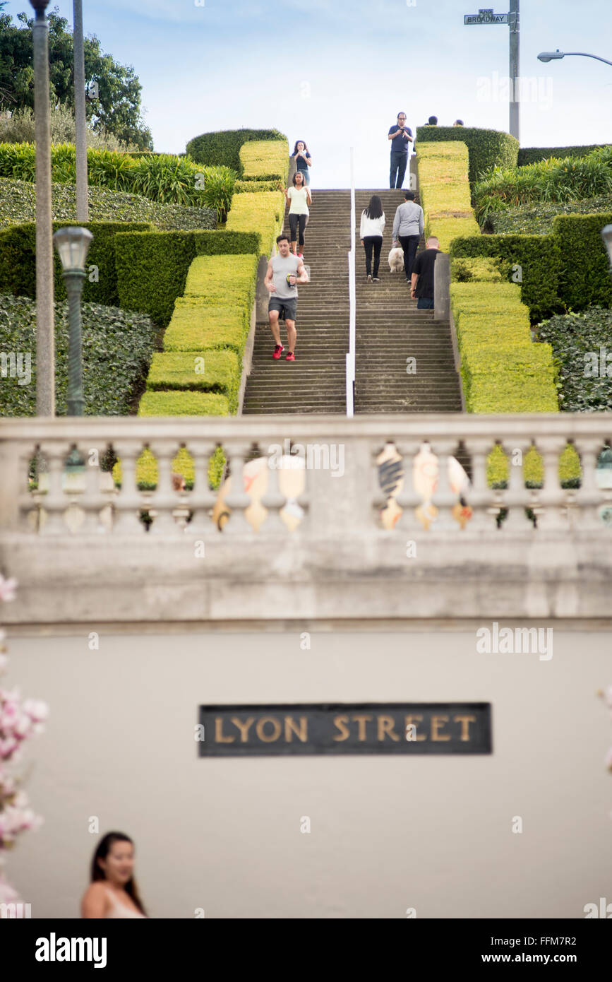 Les étapes de Lyon, San Francisco, California, USA Banque D'Images