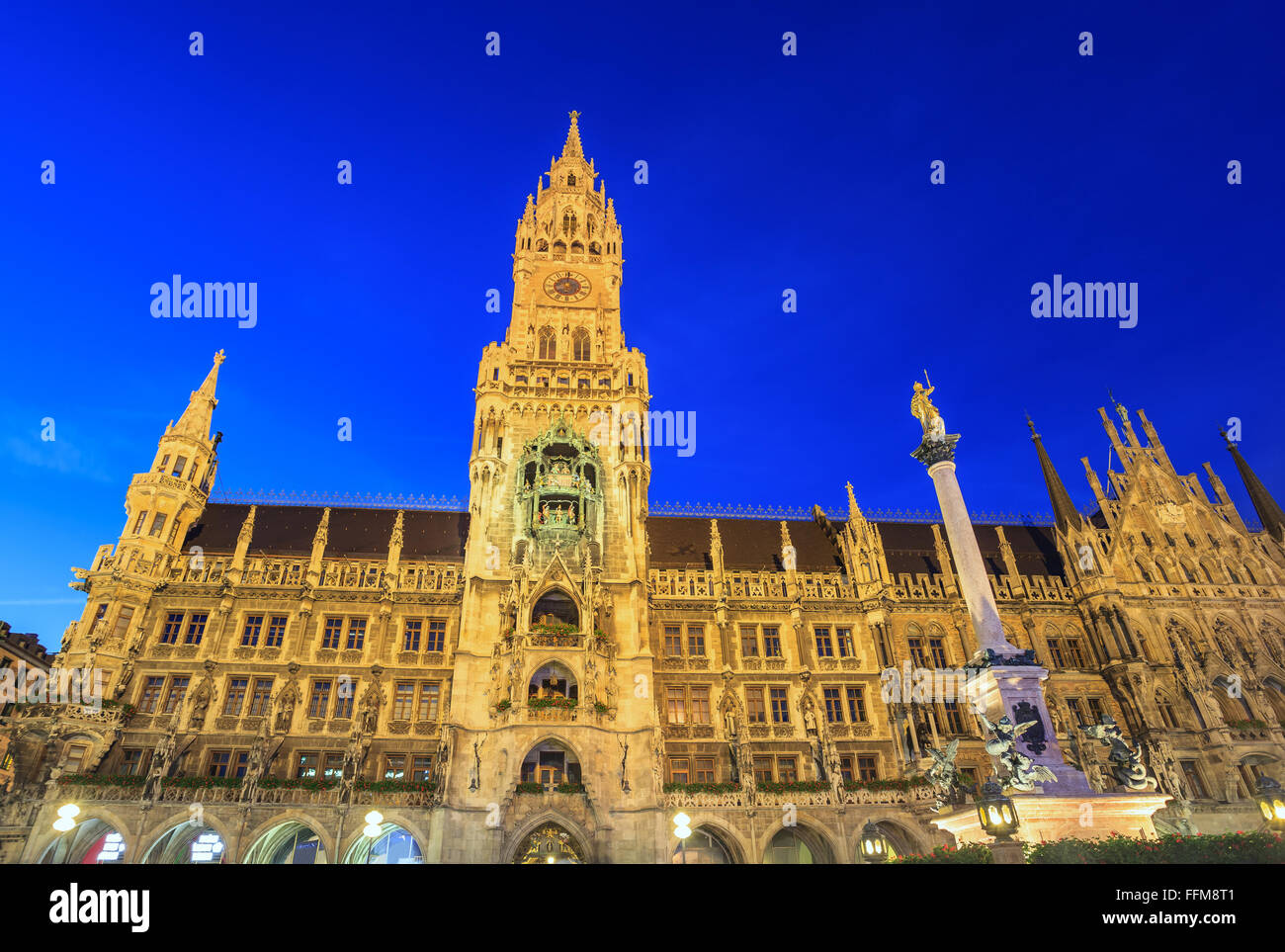 Hôtel de ville de Marienplatz, Munich , Allemagne Banque D'Images