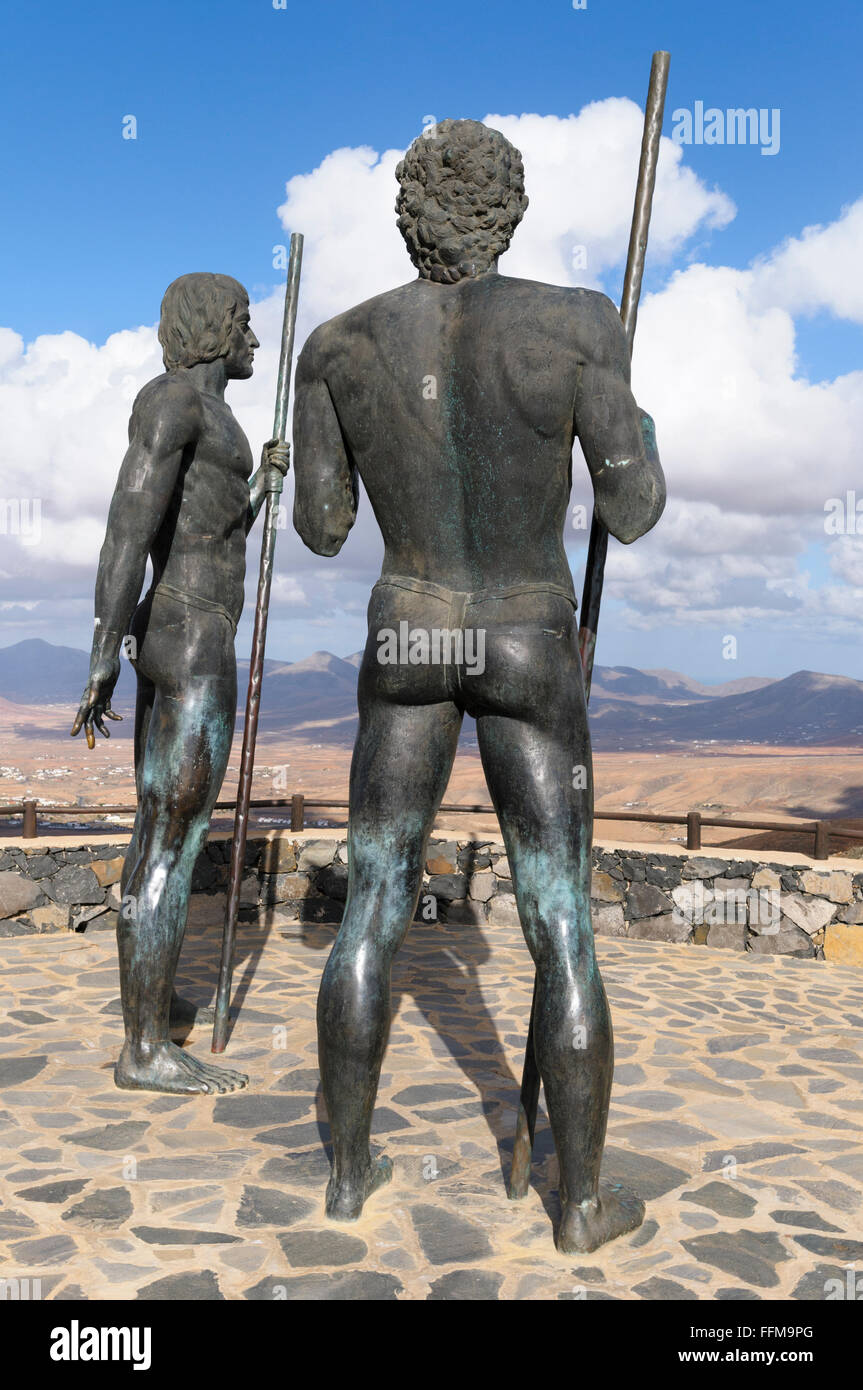 Des statues de rois couvert et Ayose, Parque Rural, Fuerteventura, Îles Canaries, Espagne Banque D'Images