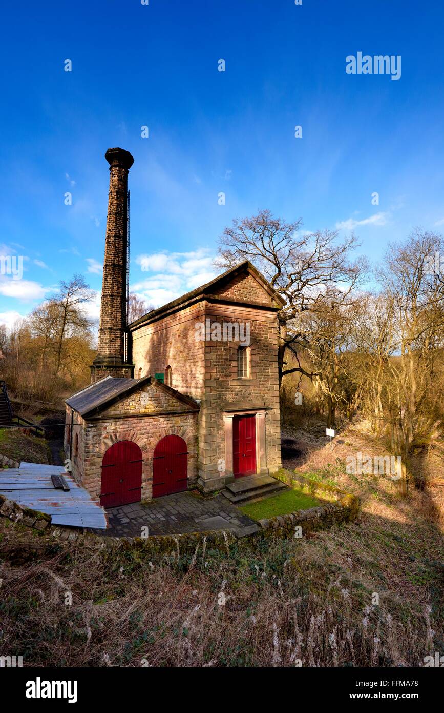 Station de pompage de Leawood sur le canal de Cromford Derbyshire Peak District England UK Banque D'Images