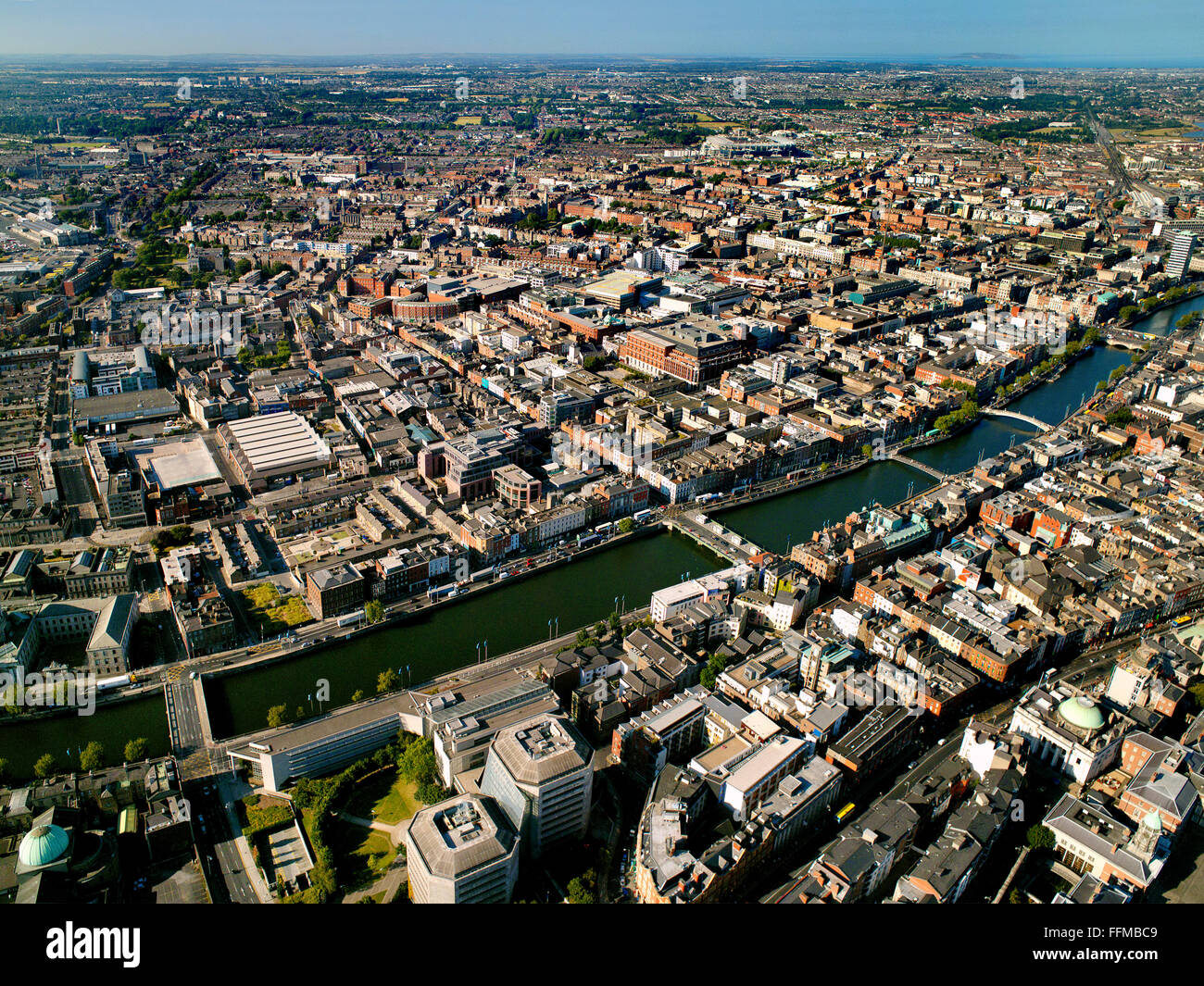 La ville de Dublin, vue aérienne Banque D'Images