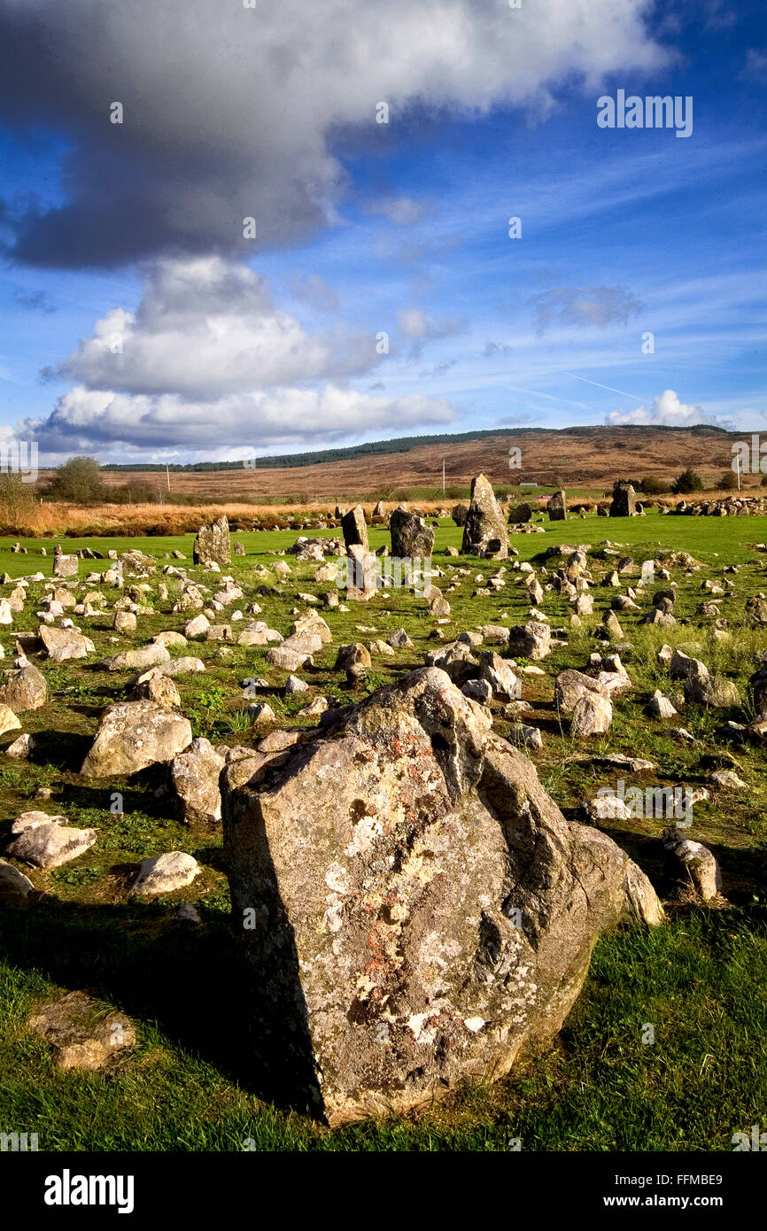 Cercles de pierres Beaghmore, Tyrone, Irlande du Nord Banque D'Images