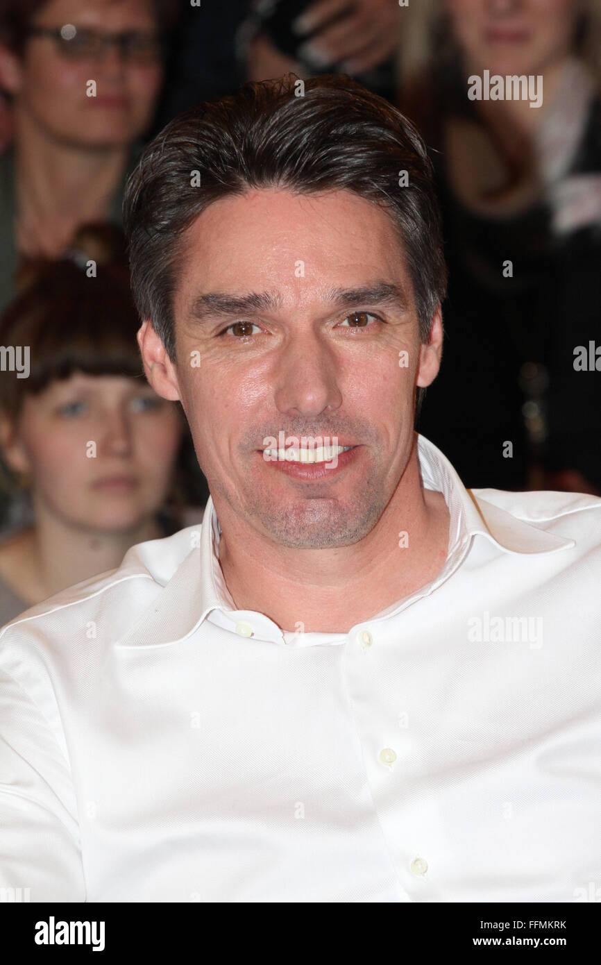 Stich, Michael, * 18.10.1968, athlète allemand (joueur de tennis), 'Markus Lanz', Hambourg, 17.3.2015, Banque D'Images