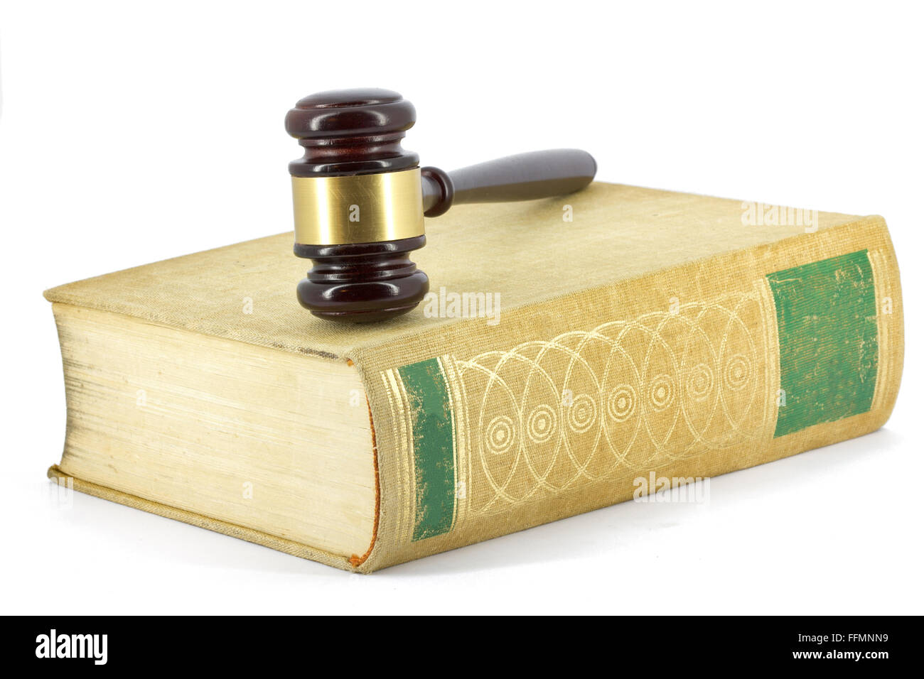 Law book and gavel Banque D'Images