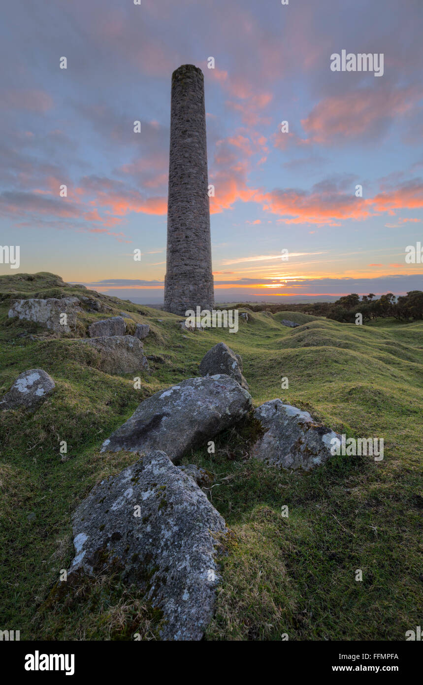 Reste des chantiers miniers dans l'ouest de la mine caradon sur Bodmin Moor Banque D'Images