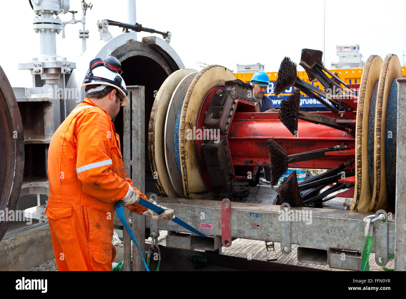 L'inspection des pipelines, Pigging Banque D'Images