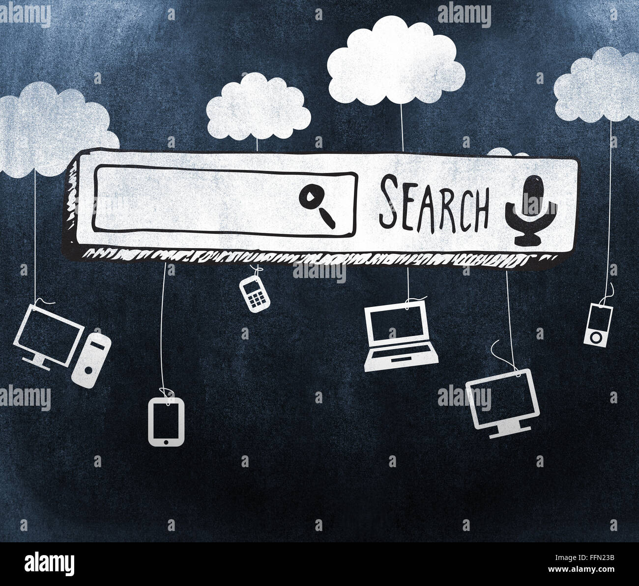 Image composite de barre de recherche doodle Banque D'Images