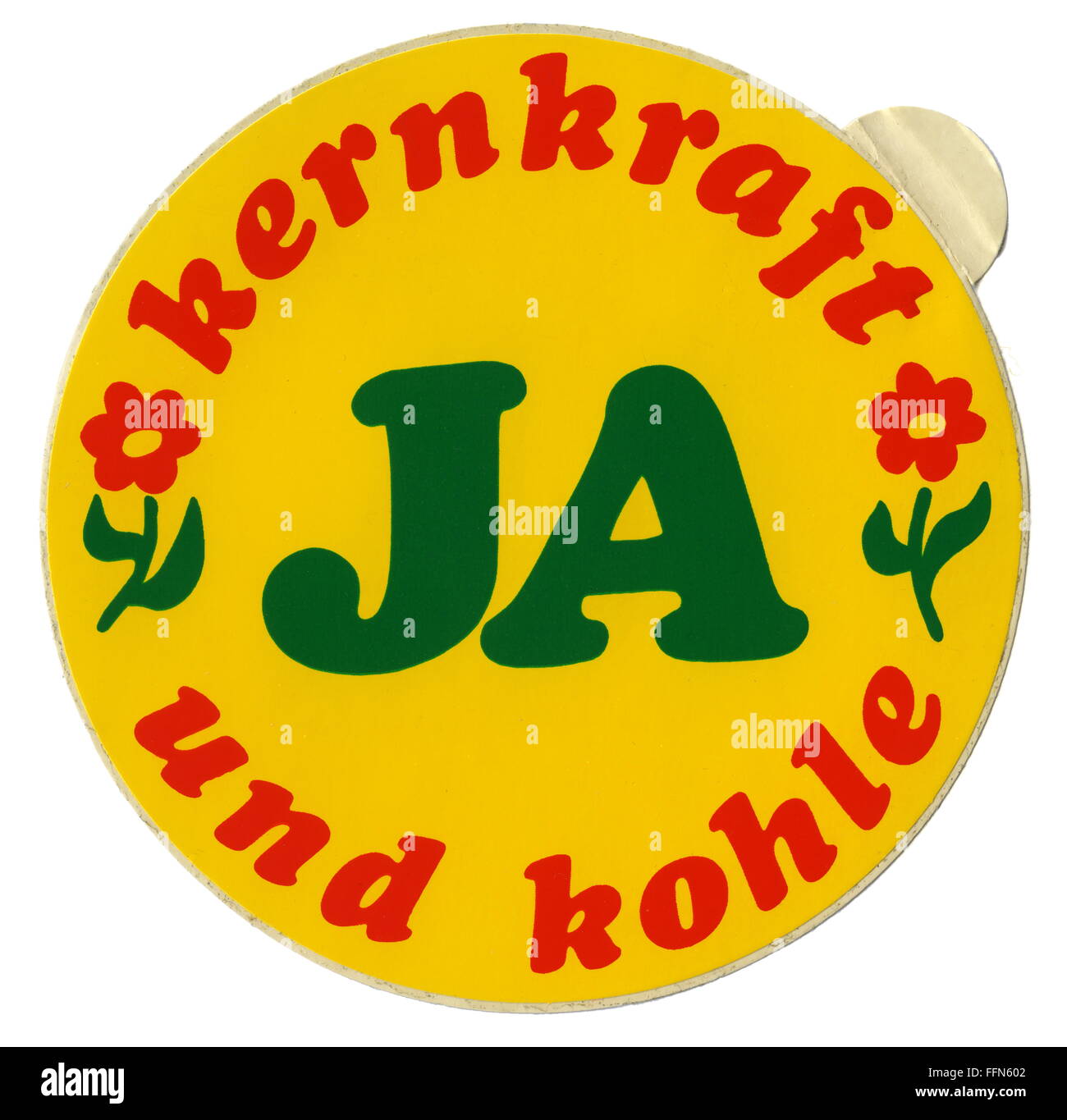 Energy, 'kernkraft und kohle, JA', Old original pro nucléaire sticker, Allemagne, vers 1978, droits supplémentaires-Clearences-non disponible Banque D'Images