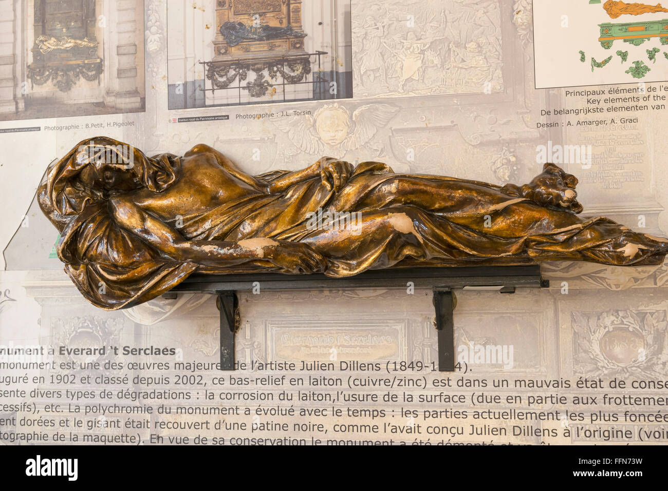 Everard t'Serclaes statue sur la Grand Place, Bruxelles, Belgique, Europe Banque D'Images