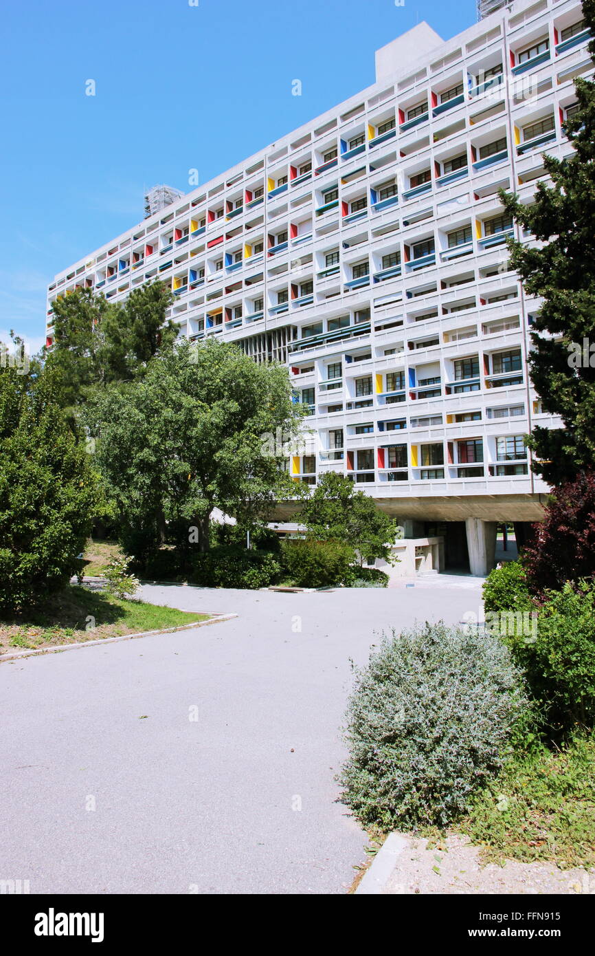 Géographie / voyages, France, Marseille, édifice de Le Corbusier, construction : 1952 par Le Corbusier, vue extérieure, Additional-Rights Clearance-Info-Not-Available- Banque D'Images