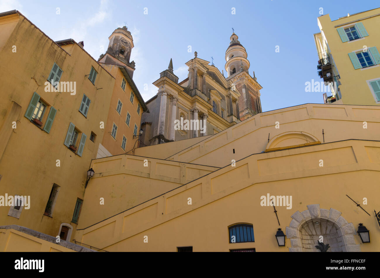 Menton , centre-ville historique, Alpes Maritimes, Provence Alpes Cote d'Azur, France, Europe Banque D'Images