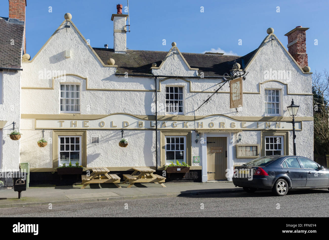 L'ancien Black Horse Inn restaurant et bar en Market Bosworth, Leicestershire Banque D'Images