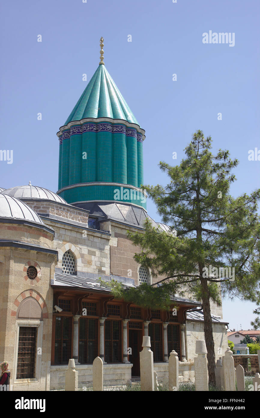 Mausolée de Mevlana, Rumi, Konya, Turquie Banque D'Images