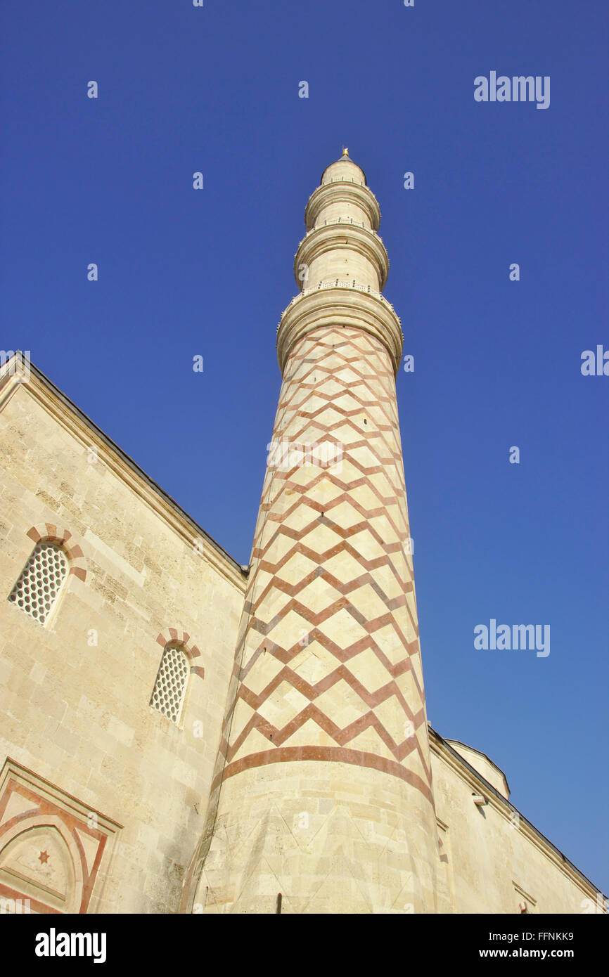 Minaret de la mosquée de uc Serefeli Edirne, Turquie Banque D'Images