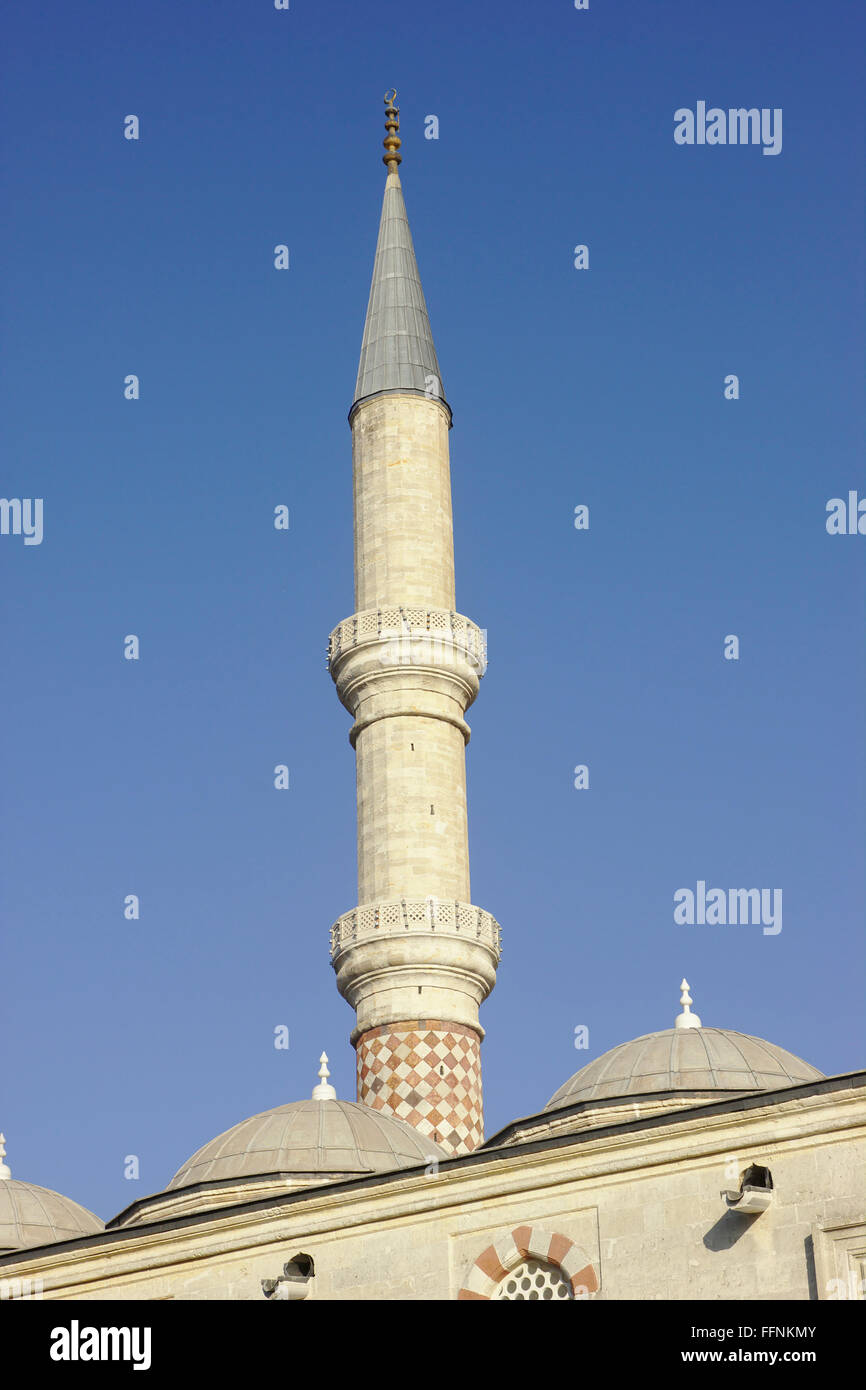 Minaret de la mosquée de uc Serefeli Edirne, Turquie Banque D'Images