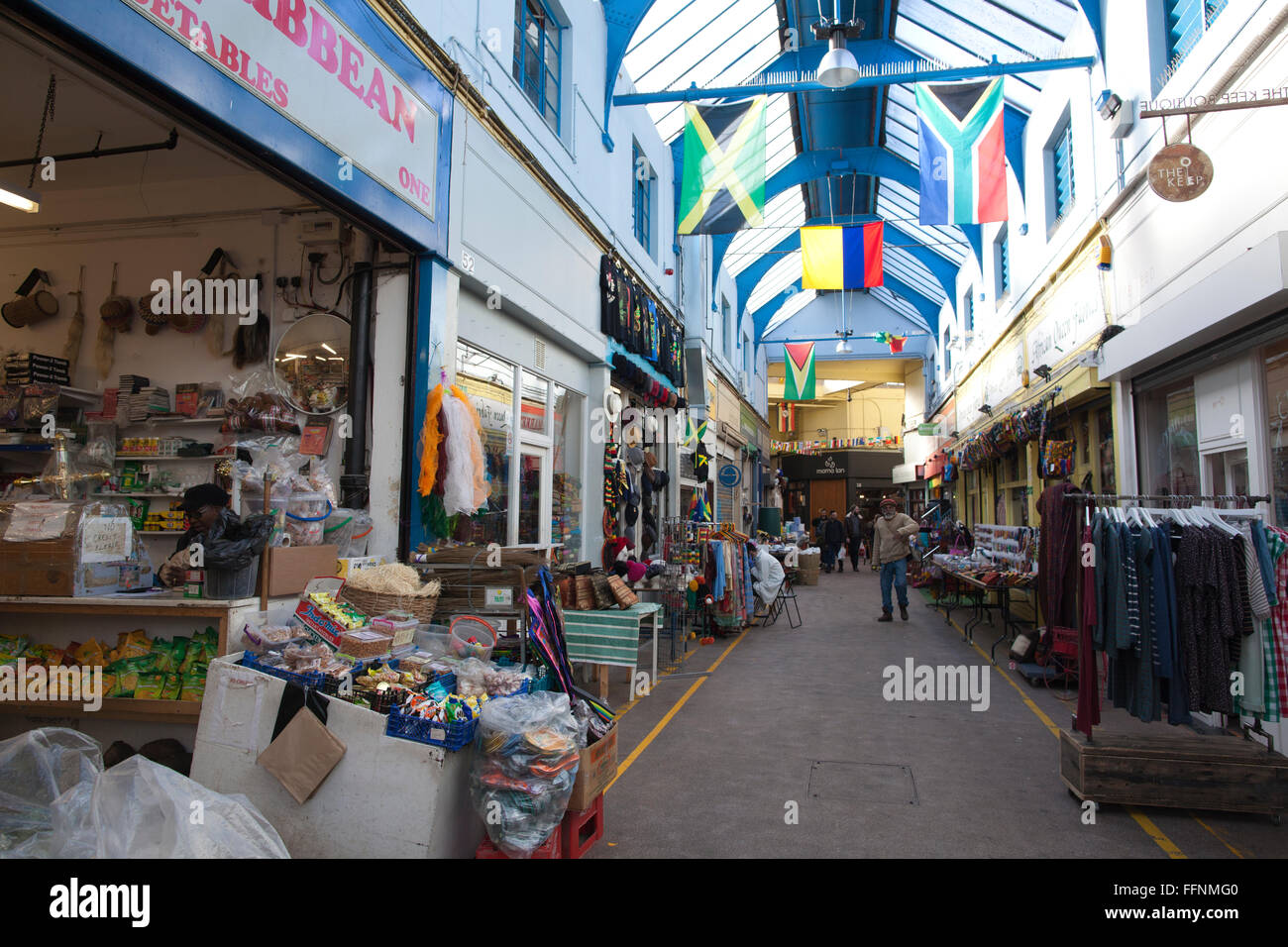 Marché et Village de Brixton Brixton's Row, marché couvert, dans le sud de Londres, Angleterre, RU Banque D'Images