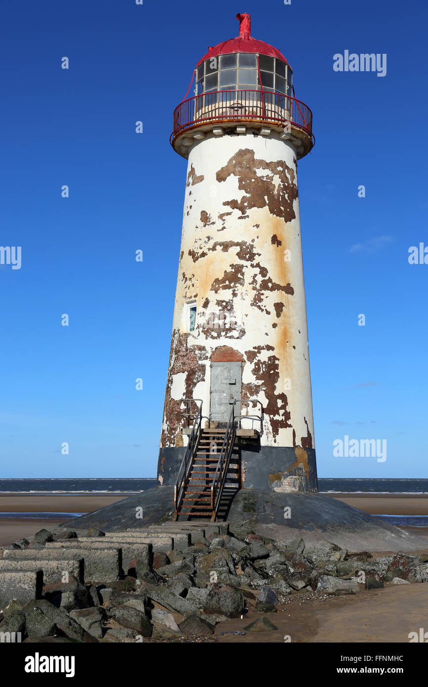 Phare de Talacre Beach sur le Nord du Pays de Galles Banque D'Images